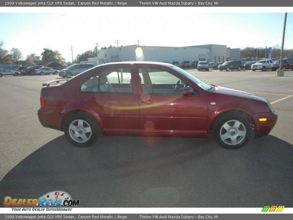 1999 Volkswagen Jetta GLX VR6 Sedan Canyon Red Metallic / Beige Photo #8