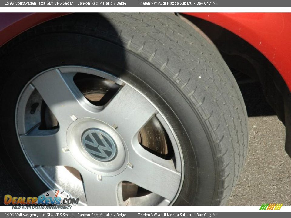 1999 Volkswagen Jetta GLX VR6 Sedan Canyon Red Metallic / Beige Photo #10