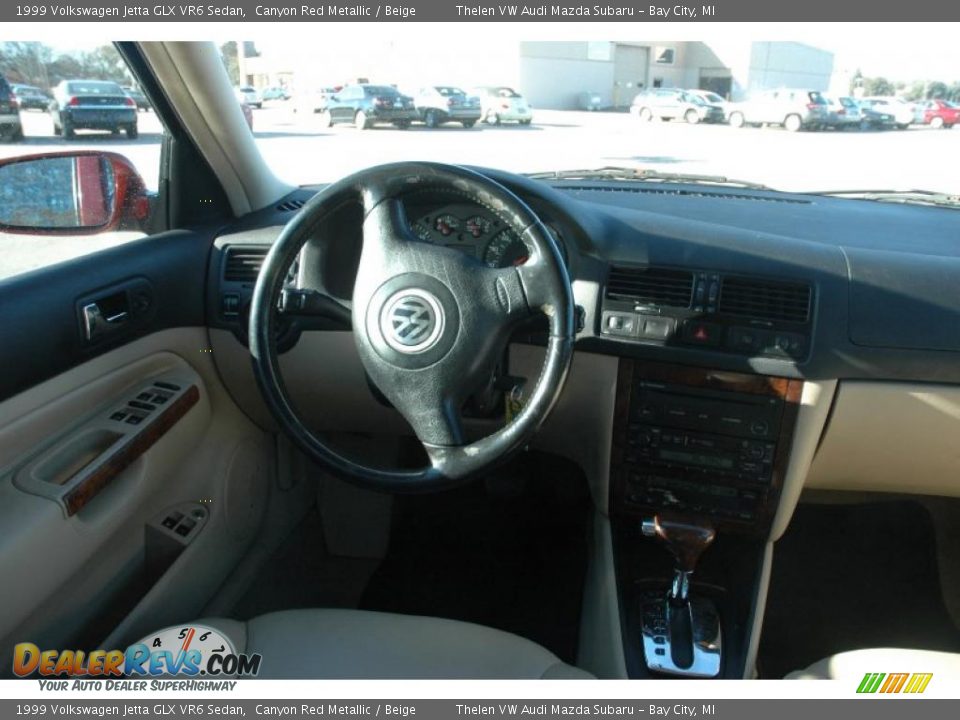 1999 Volkswagen Jetta GLX VR6 Sedan Canyon Red Metallic / Beige Photo #11