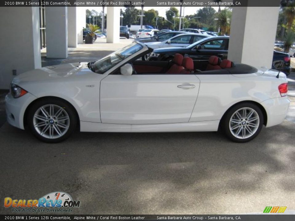 2010 BMW 1 Series 128i Convertible Alpine White / Coral Red Boston Leather Photo #2