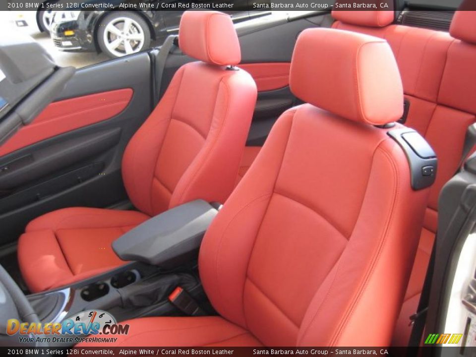 Coral Red Boston Leather Interior 2010 Bmw 1 Series 128i