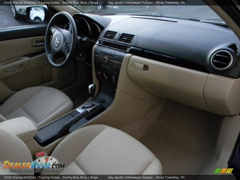 2009 Mazda MAZDA3 i Touring Sedan Stormy Blue Mica / Beige Photo #16