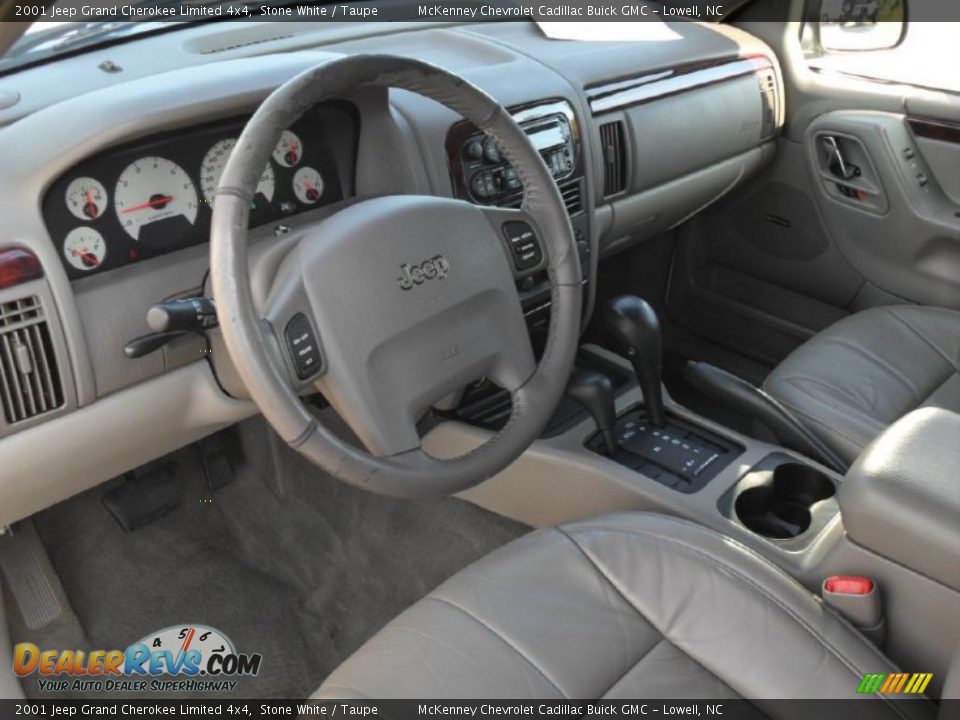 2001 Jeep Grand Cherokee Limited 4x4 Stone White / Taupe Photo #29