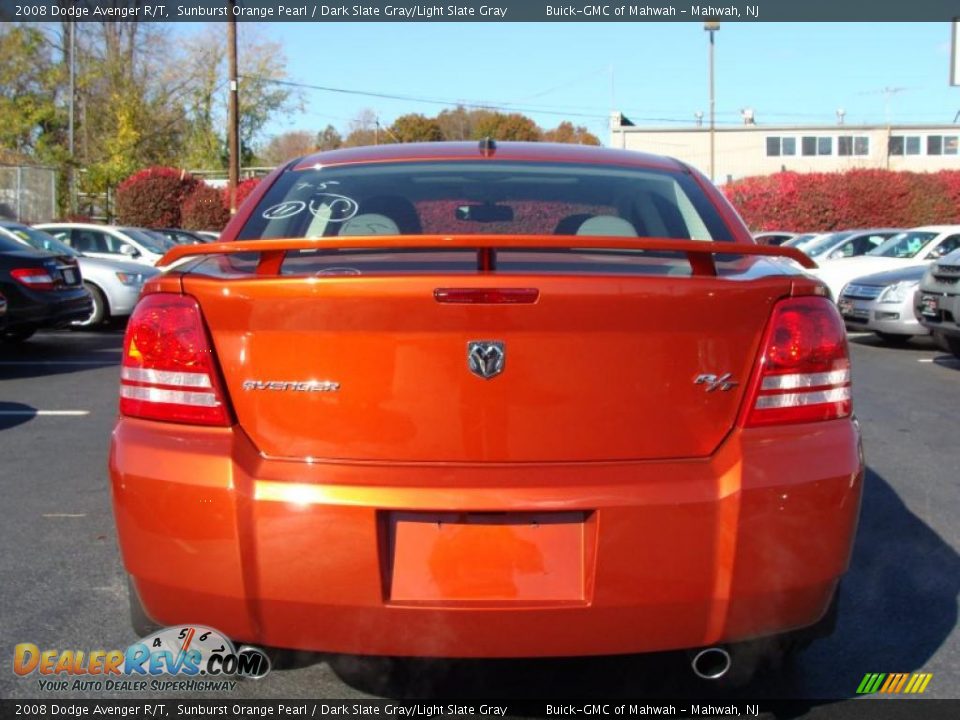 2008 Dodge Avenger R/T Sunburst Orange Pearl / Dark Slate Gray/Light Slate Gray Photo #6