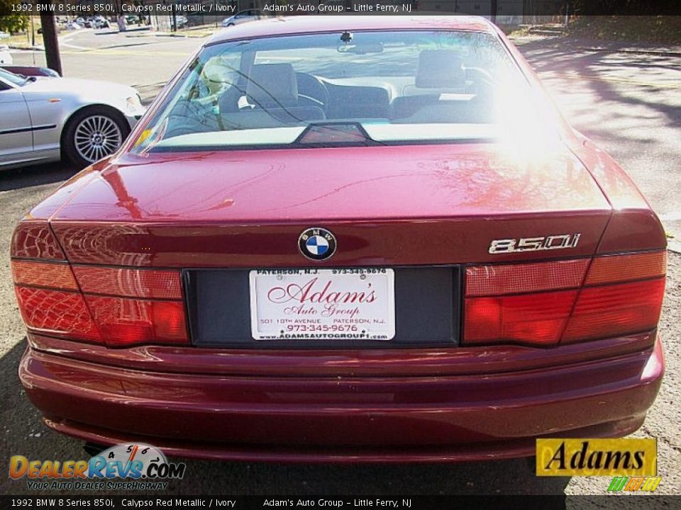 1992 BMW 8 Series 850i Calypso Red Metallic / Ivory Photo #7