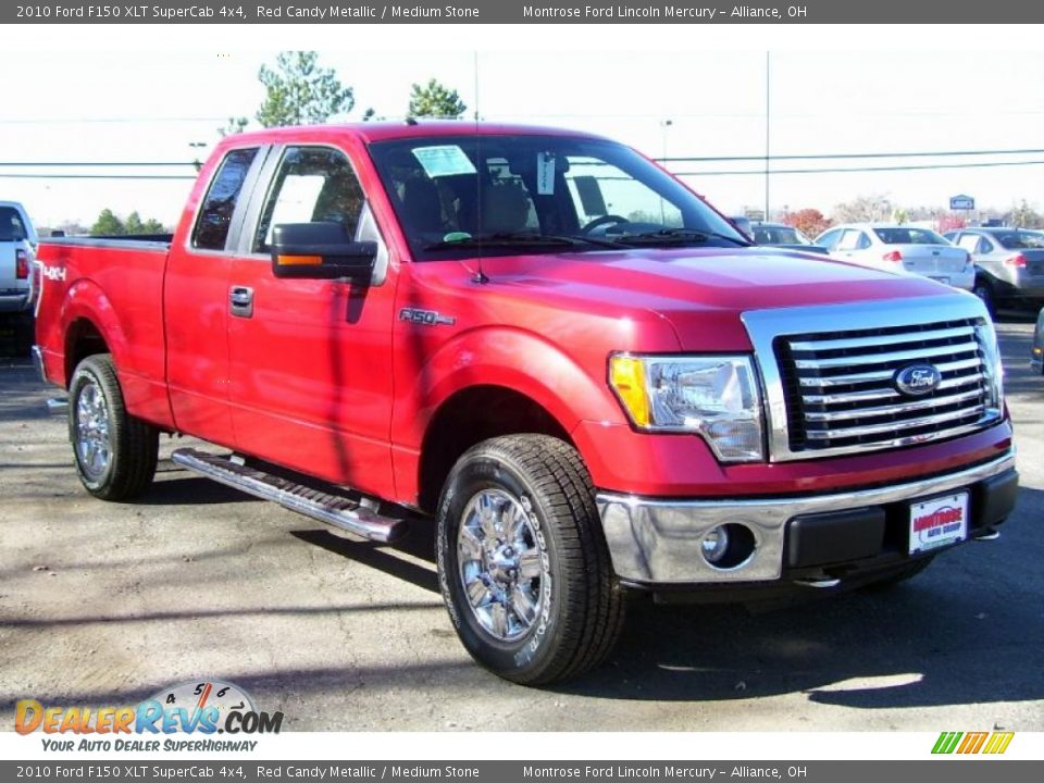2010 Ford F150 XLT SuperCab 4x4 Red Candy Metallic / Medium Stone Photo #2