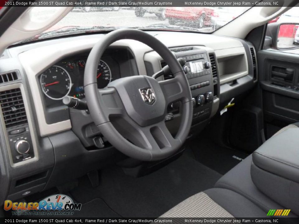 Dark Slate Gray/Medium Graystone Interior - 2011 Dodge Ram 1500 ST Quad Cab 4x4 Photo #29