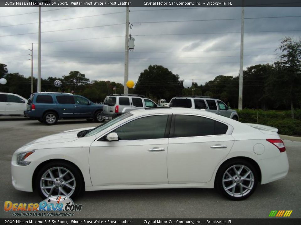 2009 Nissan Maxima 3.5 SV Sport Winter Frost White / Frost Leather Photo #2