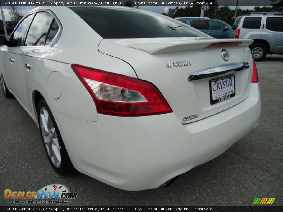 2009 Nissan Maxima 3.5 SV Sport Winter Frost White / Frost Leather Photo #10