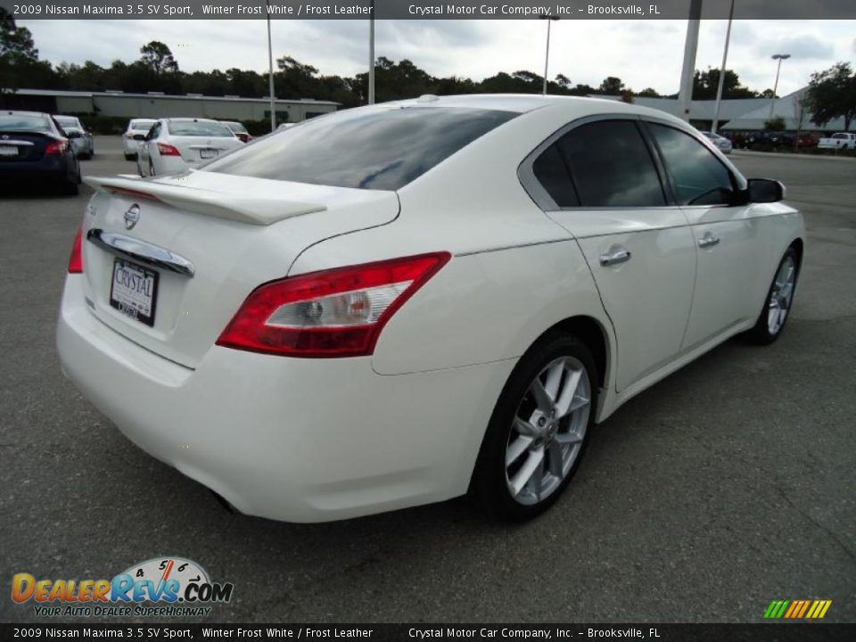 2009 Nissan Maxima 3.5 SV Sport Winter Frost White / Frost Leather Photo #12