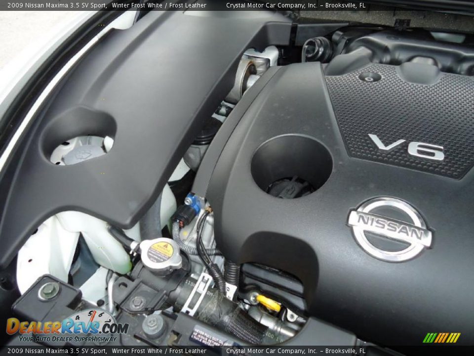 2009 Nissan Maxima 3.5 SV Sport Winter Frost White / Frost Leather Photo #27