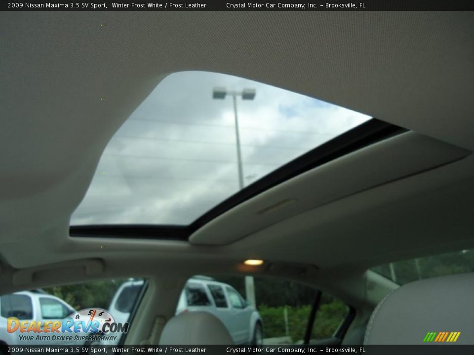 2009 Nissan Maxima 3.5 SV Sport Winter Frost White / Frost Leather Photo #34