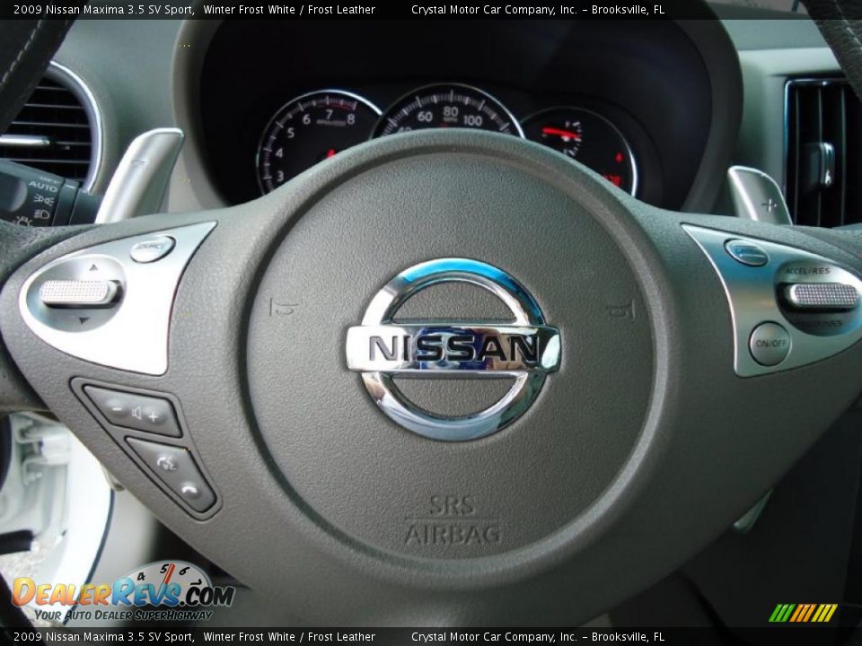 2009 Nissan Maxima 3.5 SV Sport Winter Frost White / Frost Leather Photo #35