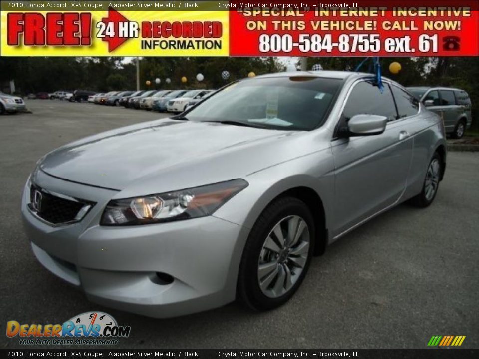 2010 Honda Accord LX-S Coupe Alabaster Silver Metallic / Black Photo #1