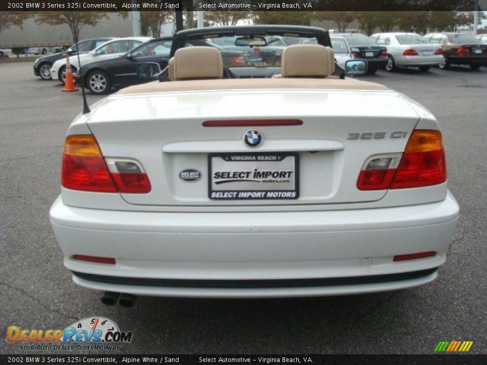 2002 BMW 3 Series 325i Convertible Alpine White / Sand Photo #5