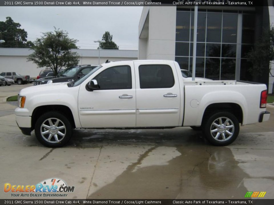 2011 GMC Sierra 1500 Denali Crew Cab 4x4 White Diamond Tricoat / Cocoa/Light Cashmere Photo #2