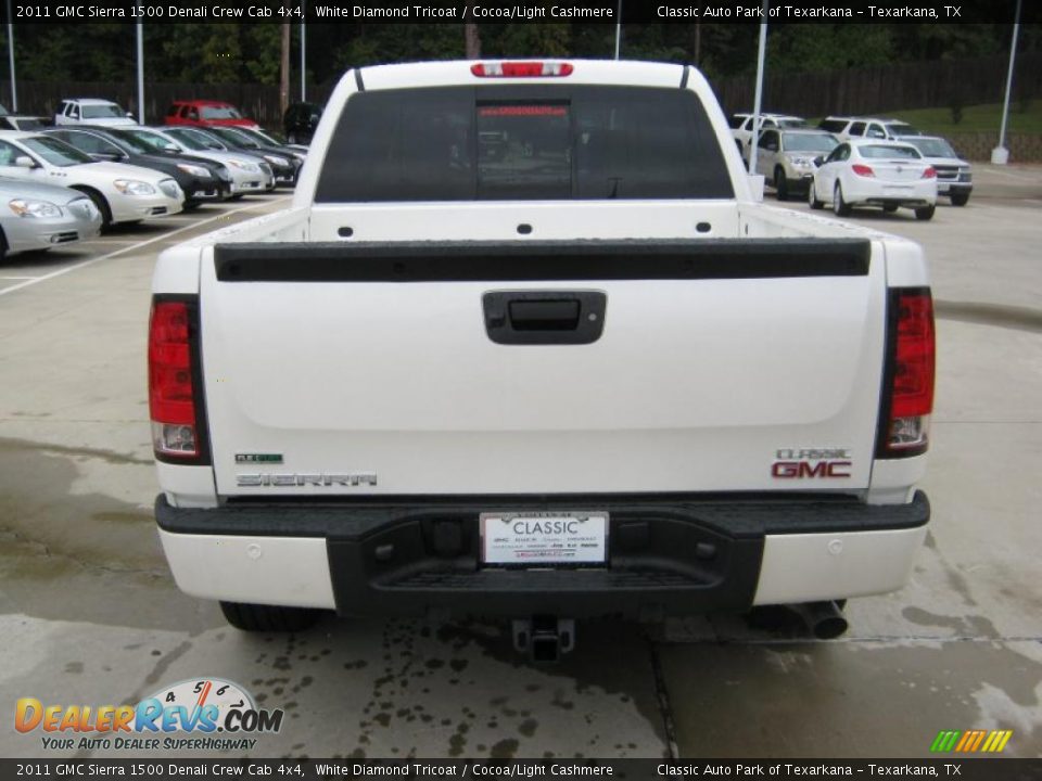 2011 GMC Sierra 1500 Denali Crew Cab 4x4 White Diamond Tricoat / Cocoa/Light Cashmere Photo #4