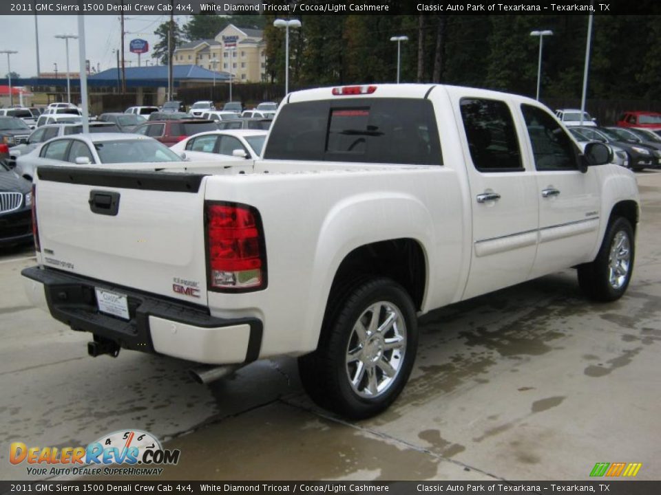 2011 GMC Sierra 1500 Denali Crew Cab 4x4 White Diamond Tricoat / Cocoa/Light Cashmere Photo #5