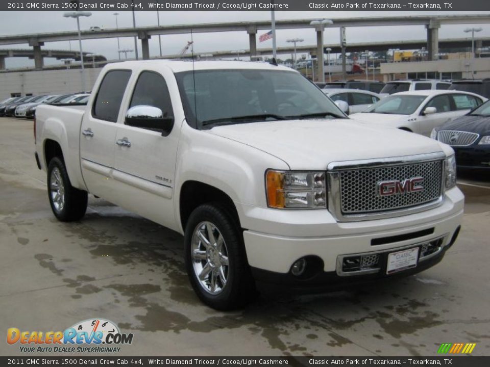 2011 GMC Sierra 1500 Denali Crew Cab 4x4 White Diamond Tricoat / Cocoa/Light Cashmere Photo #7