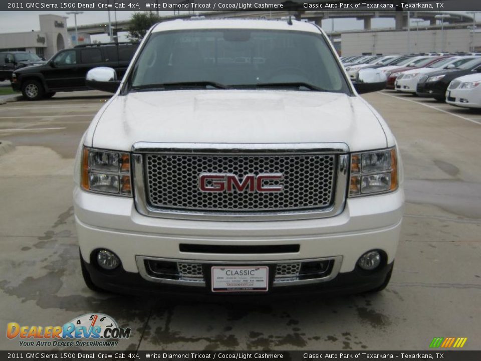 2011 GMC Sierra 1500 Denali Crew Cab 4x4 White Diamond Tricoat / Cocoa/Light Cashmere Photo #8