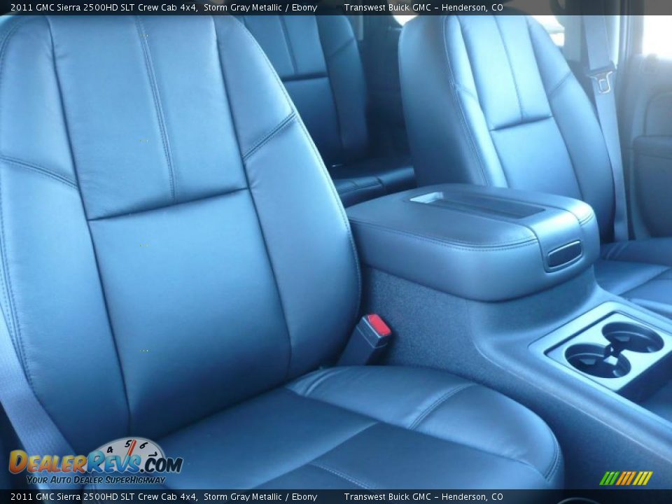Ebony Interior - 2011 GMC Sierra 2500HD SLT Crew Cab 4x4 Photo #5