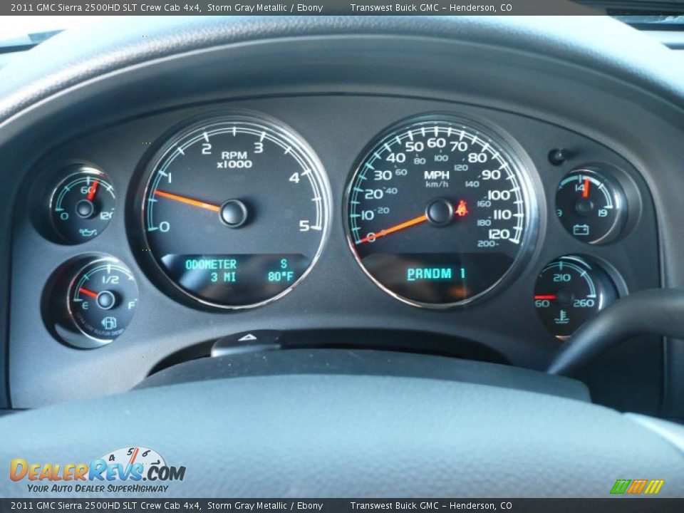 2011 GMC Sierra 2500HD SLT Crew Cab 4x4 Gauges Photo #9