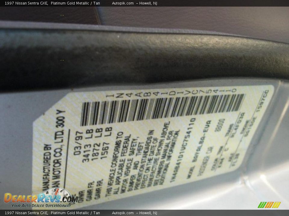 1997 Nissan Sentra GXE Platinum Gold Metallic / Tan Photo #8