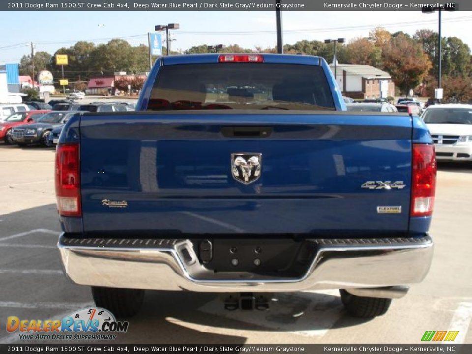 2011 Dodge Ram 1500 ST Crew Cab 4x4 Deep Water Blue Pearl / Dark Slate Gray/Medium Graystone Photo #4