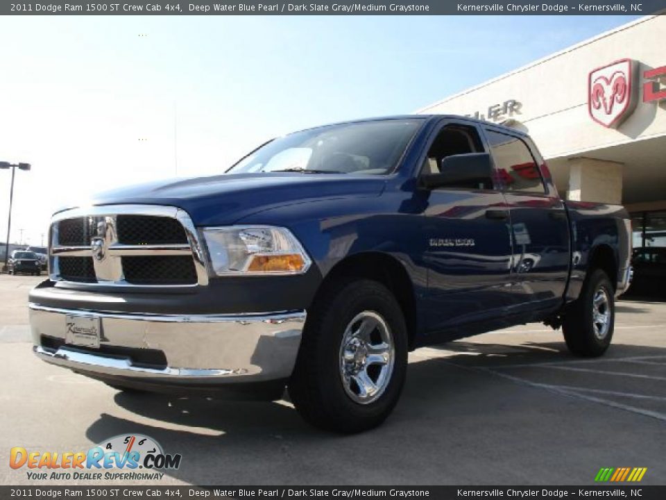 2011 Dodge Ram 1500 ST Crew Cab 4x4 Deep Water Blue Pearl / Dark Slate Gray/Medium Graystone Photo #7