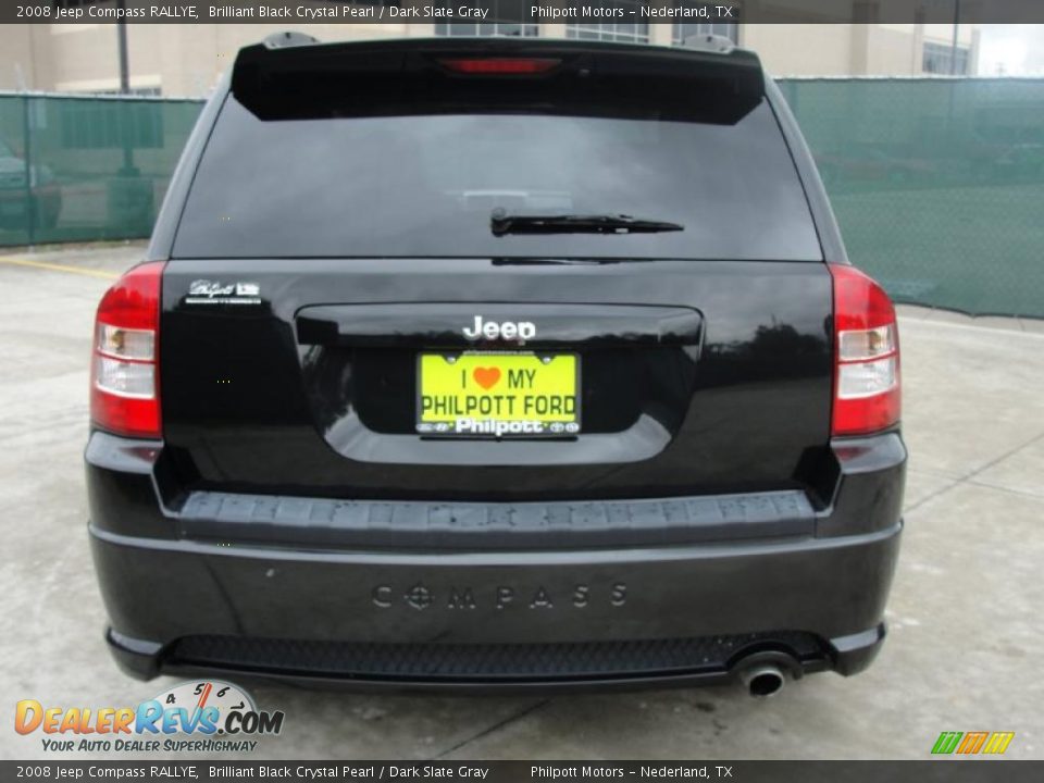 2008 Jeep Compass RALLYE Brilliant Black Crystal Pearl / Dark Slate Gray Photo #4