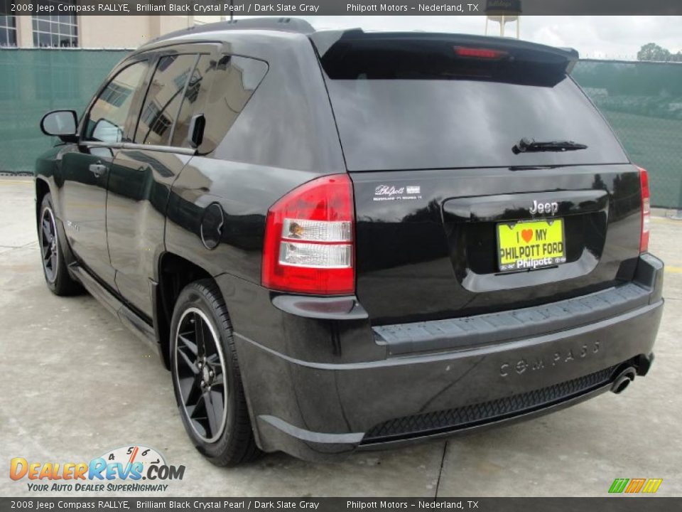 2008 Jeep Compass RALLYE Brilliant Black Crystal Pearl / Dark Slate Gray Photo #5