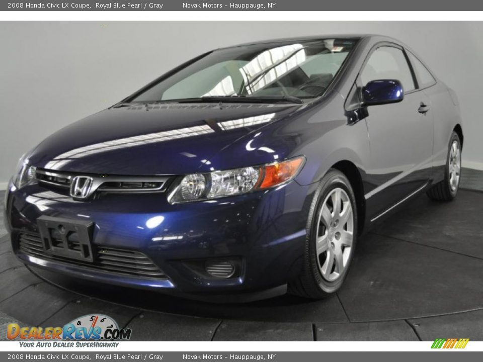 2008 Honda Civic LX Coupe Royal Blue Pearl / Gray Photo #1