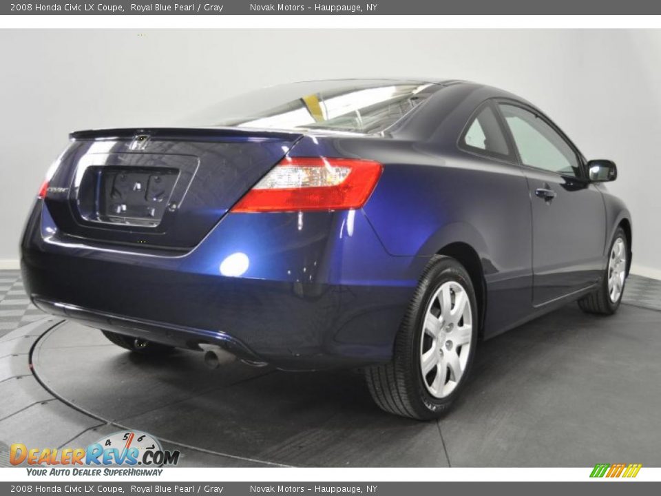 2008 Honda Civic LX Coupe Royal Blue Pearl / Gray Photo #5