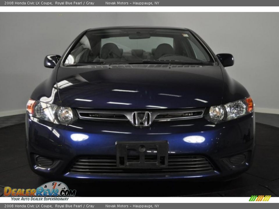 2008 Honda Civic LX Coupe Royal Blue Pearl / Gray Photo #8