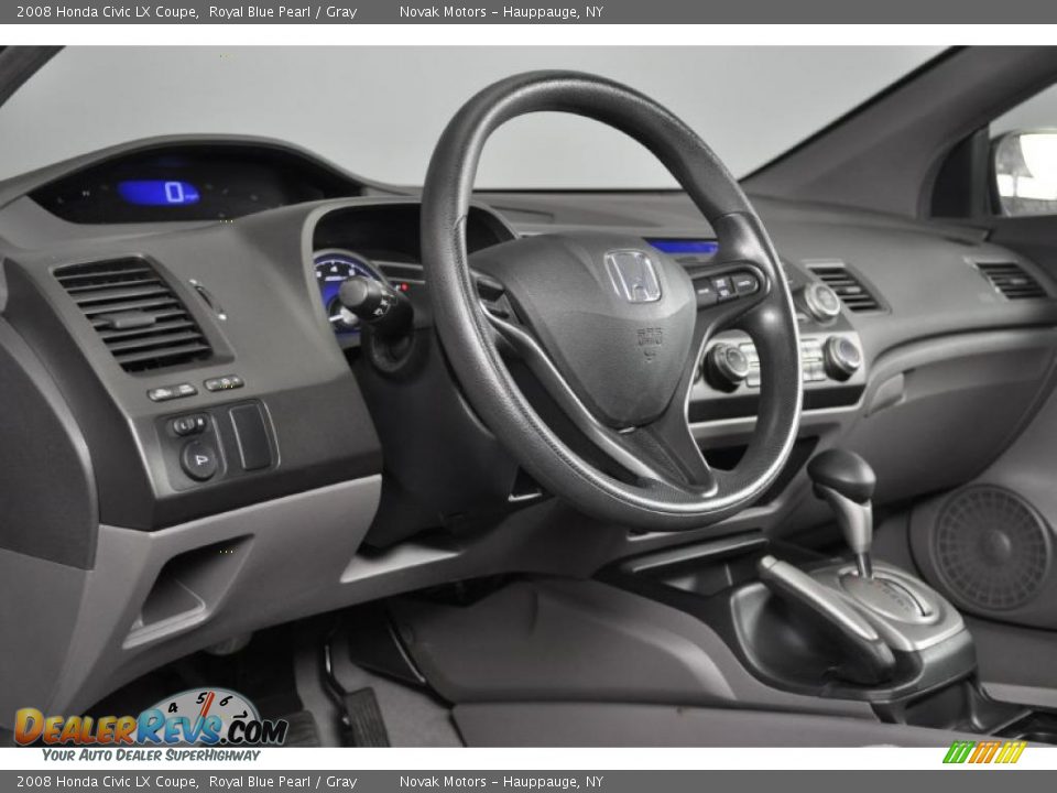 2008 Honda Civic LX Coupe Royal Blue Pearl / Gray Photo #12