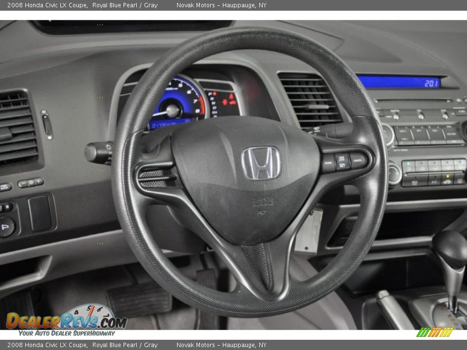 2008 Honda Civic LX Coupe Royal Blue Pearl / Gray Photo #23