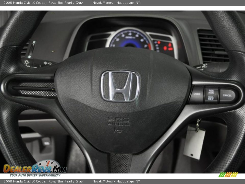 2008 Honda Civic LX Coupe Royal Blue Pearl / Gray Photo #24