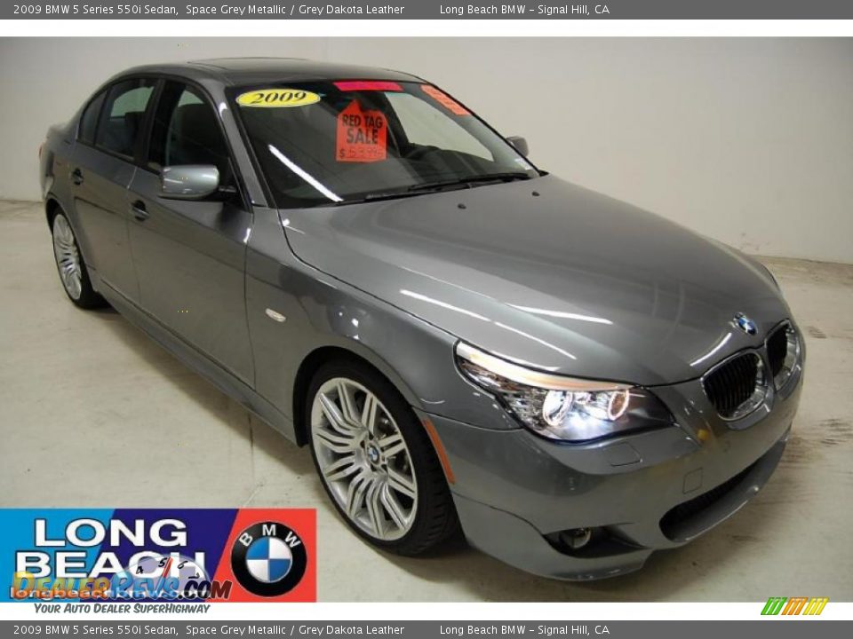 2009 BMW 5 Series 550i Sedan Space Grey Metallic / Grey Dakota Leather Photo #1