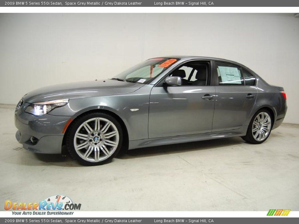 2009 BMW 5 Series 550i Sedan Space Grey Metallic / Grey Dakota Leather Photo #12