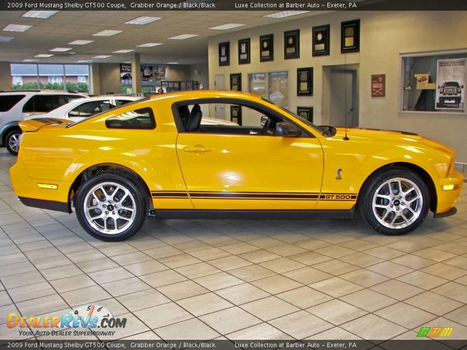 2009 Ford Mustang Shelby GT500 Coupe Grabber Orange / Black/Black Photo #6