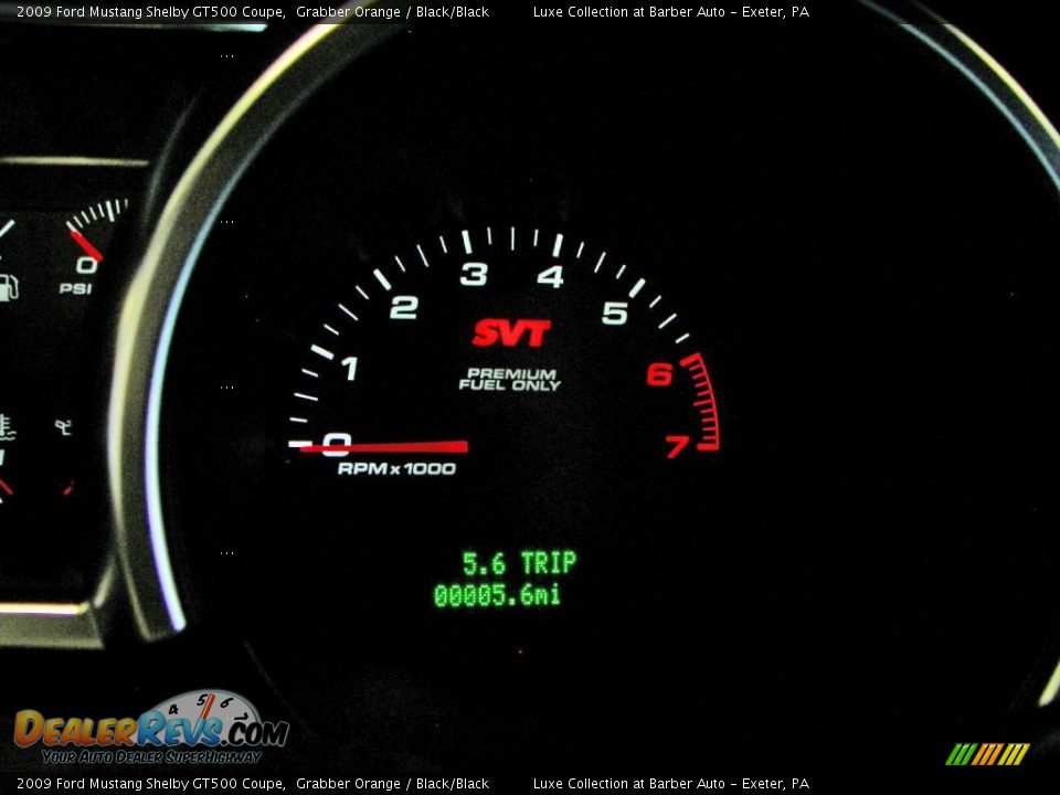 2009 Ford Mustang Shelby GT500 Coupe Gauges Photo #20