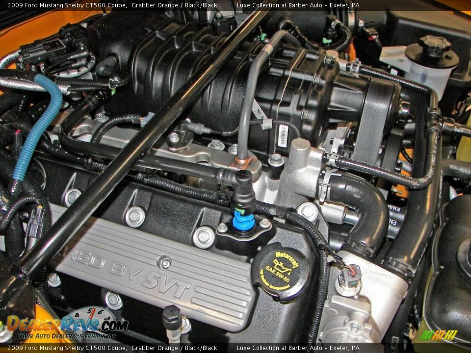 2009 Ford Mustang Shelby GT500 Coupe 5.4 Liter Supercharged DOHC 32-Valve V8 Engine Photo #33