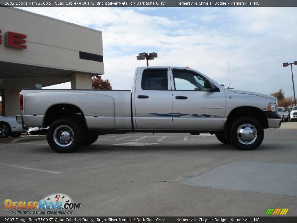 2003 Dodge Ram 3500 ST Quad Cab 4x4 Dually Bright Silver Metallic / Dark Slate Gray Photo #2