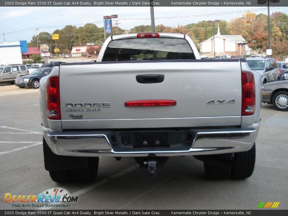 2003 Dodge Ram 3500 ST Quad Cab 4x4 Dually Bright Silver Metallic / Dark Slate Gray Photo #4