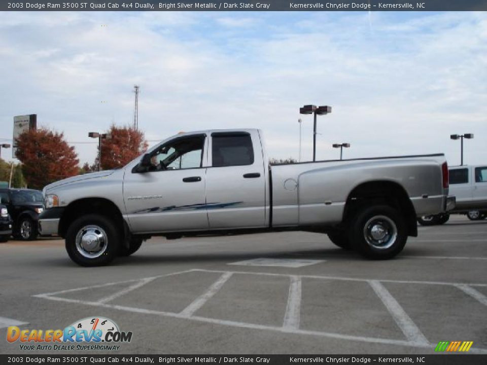 2003 Dodge Ram 3500 ST Quad Cab 4x4 Dually Bright Silver Metallic / Dark Slate Gray Photo #6
