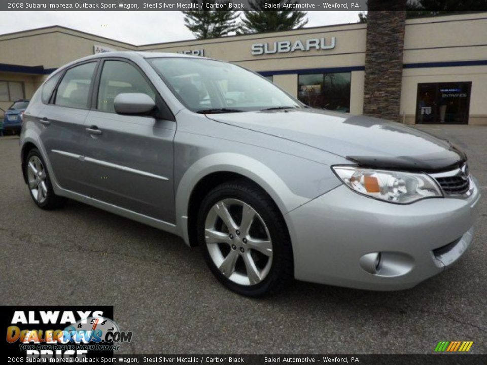 2008 Subaru Impreza Outback Sport Wagon Steel Silver Metallic / Carbon Black Photo #1