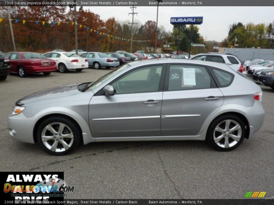 2008 Subaru Impreza Outback Sport Wagon Steel Silver Metallic / Carbon Black Photo #4