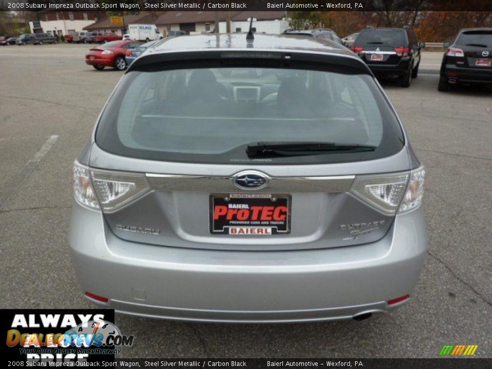 2008 Subaru Impreza Outback Sport Wagon Steel Silver Metallic / Carbon Black Photo #6