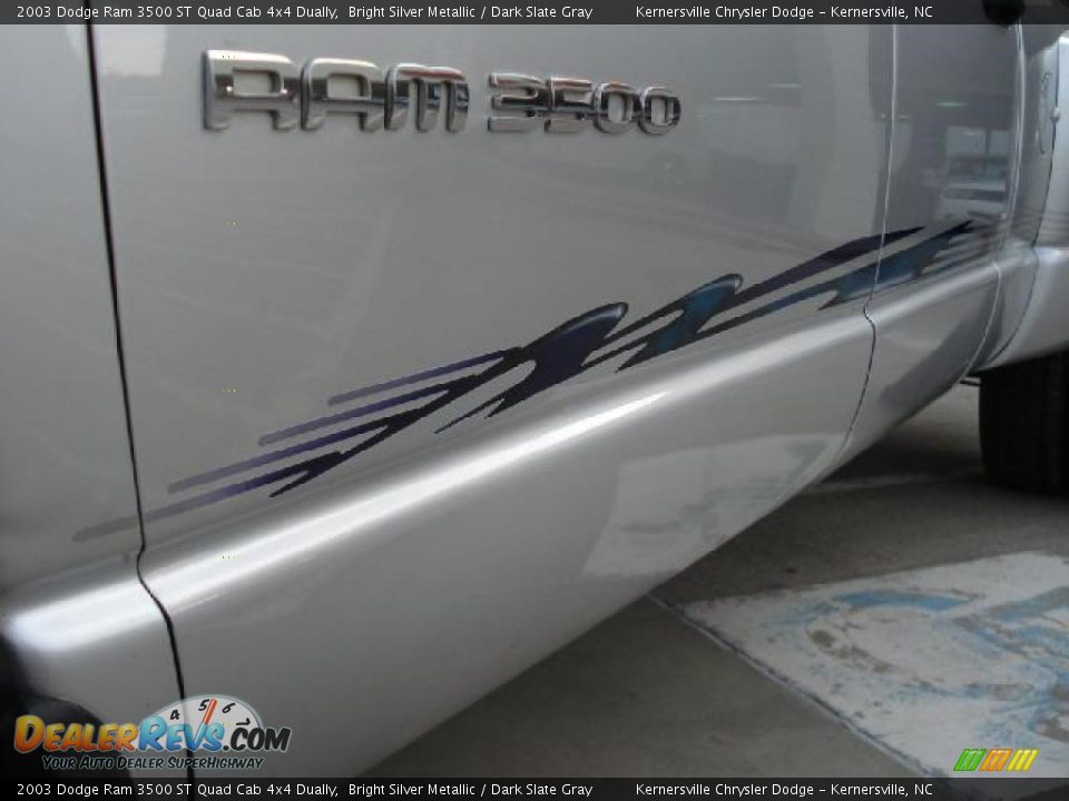 2003 Dodge Ram 3500 ST Quad Cab 4x4 Dually Bright Silver Metallic / Dark Slate Gray Photo #33