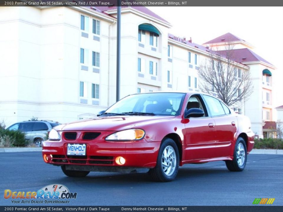 2003 Pontiac Grand Am SE Sedan Victory Red / Dark Taupe Photo #2